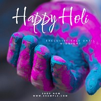 Happy holi sale Instagram post template