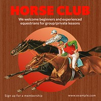 Horse club Instagram post template