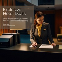 Hotel deals Facebook post template  design