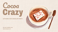 Hot chocolate party blog banner template