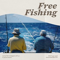 Free fishing Instagram post template