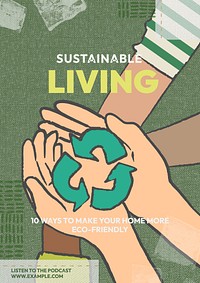 Sustainable living  poster template