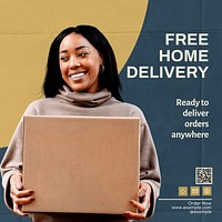 Free delivery Instagram post template