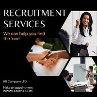 Recruitment services   Instagram post template