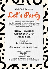 Let's party poster template  
