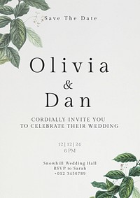 Wedding invitation card template