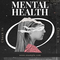 Mental health Instagram post template  