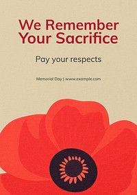 Memorial day poster template