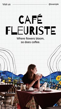 Florist cafe Facebook story template