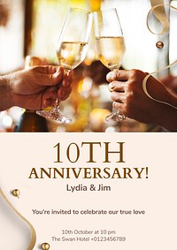 Wedding anniversary  poster template