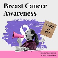 Breast cancer awareness Instagram post template