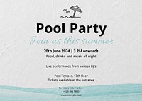Pool party card template