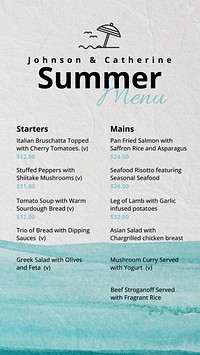 Restaurant menu Instagram story template, editable text
