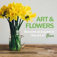 Art & flower Facebook post template  design