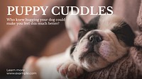 Dog hugs blog banner template