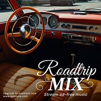 Roadtrip music mix Instagram post template