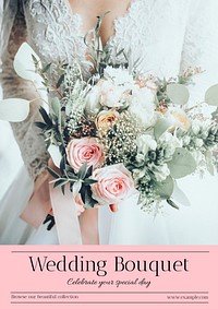 Wedding flowers  & design poster template