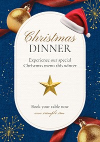 Christmas dinner party poster template
