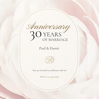 Marriage anniversary Instagram post template, editable text