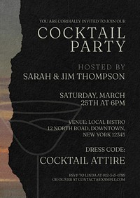 Cocktail party invitation poster template