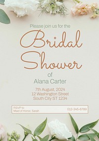 Bridal shower poster template and design
