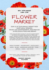 Flower market  poster template