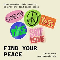 Find your peace Instagram post template