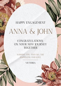 Happy engagement  poster template