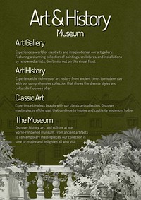 Art & History Museum poster template and design