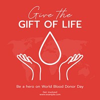 World blood donor day Instagram post template