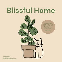 Blissful home Instagram post template