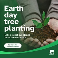 Earth day & tree  Instagram post template