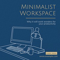 Minimalist workspace Instagram post template