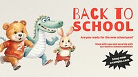 Back to school  blog banner template