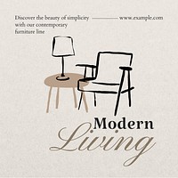 Modern living Instagram post template