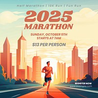 Marathon Instagram post template  