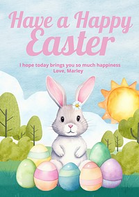 Happy Easter poster template