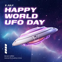 World UFO day Instagram post template