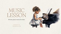 Music lesson  blog banner template