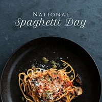 National spaghetti day Instagram post template