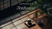 Japanese teahouse  blog banner template