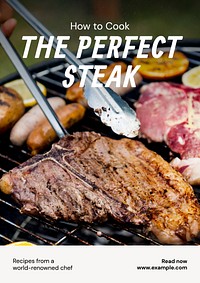 Steak recipe poster template