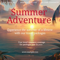 Summer adventure Instagram post template