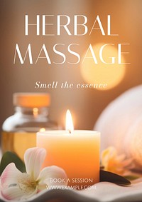 Herbal massage poster template