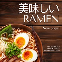 Ramen bar Instagram post template