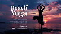 Beach yoga blog banner template