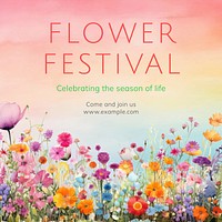 Flower festival Facebook post template
