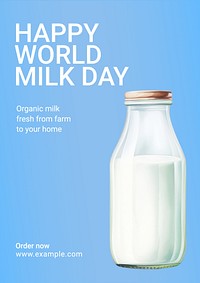 World milk day poster template