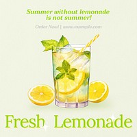 Fresh lemonade Facebook post template