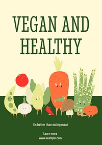 Vegan food poster template